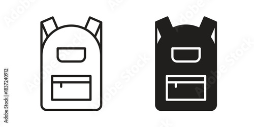 Backpack icons set. Simple set of vector illustrations