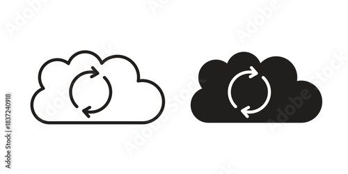 Backup icons set. Simple set of vector illustrations