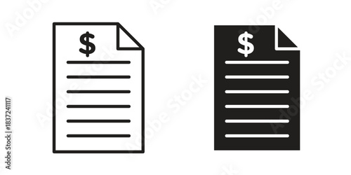 Bank statement icons set. Simple set of vector illustrations
