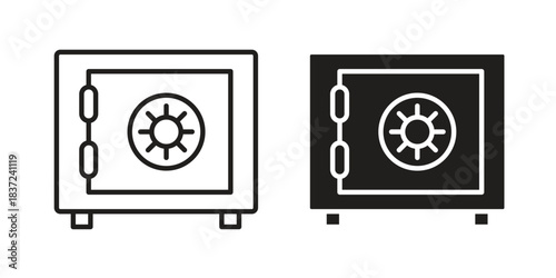Bank vault icons set. Simple set of vector illustrations