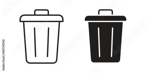 Bin icons set. Simple set of vector illustrations
