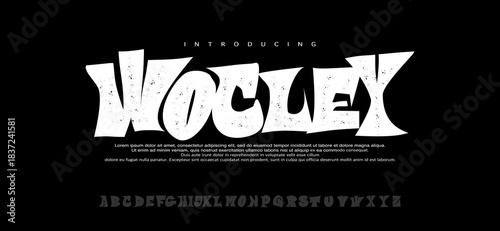 Wocley font is A bold playful display font with rough texture and dynamic shapes, perfect for posters, logos, streetwear, and fun branding. Playful, Chunky, Distressed Style.