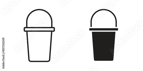 Bucket icons set. Simple set of vector illustrations