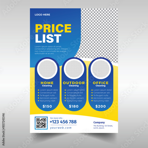 Professional Cleaning Services Price List Advertisement Flyer