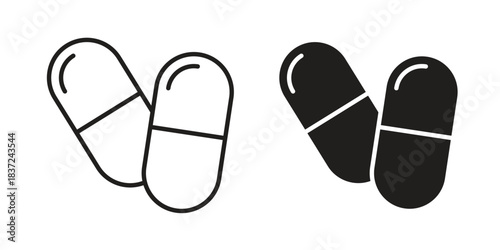 Capsule icons set. Simple set of vector illustrations