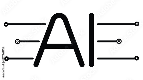 Stunning modern AI logo design featuring vibrant gradient sliders representing complex data processing and digital intelligence.