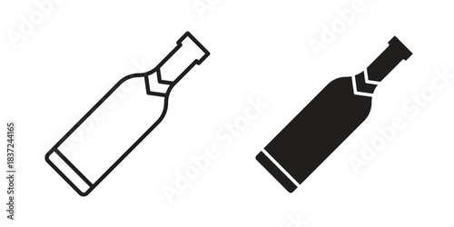 Champagne bottle icons set. Simple set of vector illustrations