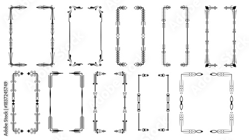 Set Black Simple Line Collection Different Doodle Brackets, Parentheses, Braces Elements Vector Design Style Sketch Isolated Illustration For Banner