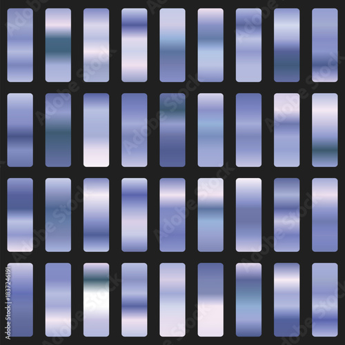 Collection of Metallic Blue and Purple Gradient Swatches