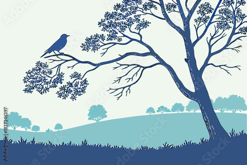 Vintage Propeller Fighter Plane – Minimalist Aircraft Line Art Illustration