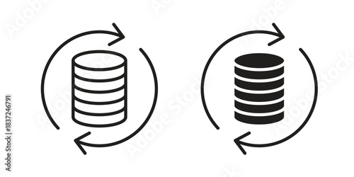 Data backup icons set. Simple set of vector illustrations