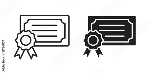 Diploma icons set. Simple set of vector illustrations