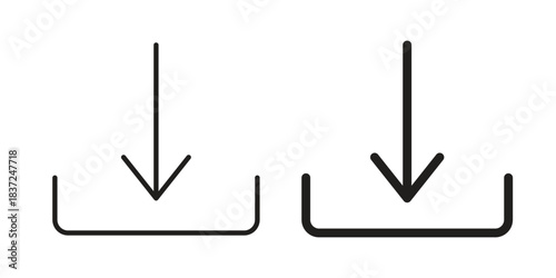 Download icons set. Simple set of vector illustrations