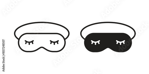 Eye mask icons set. Simple set of vector illustrations