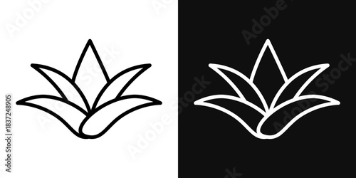 Aloe vera icons - editable stroke vector illustration