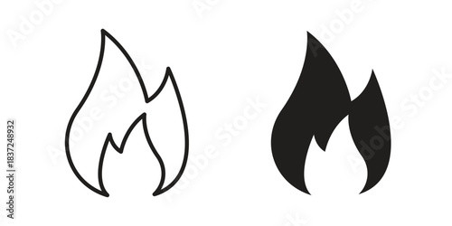 Fire icons set. Simple set of vector illustrations