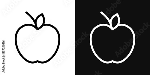 Apple icons - editable stroke vector illustration
