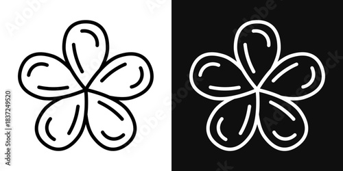 Araliya flower icons - editable stroke vector illustration