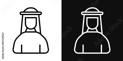 Arabic man icons - editable stroke vector illustration