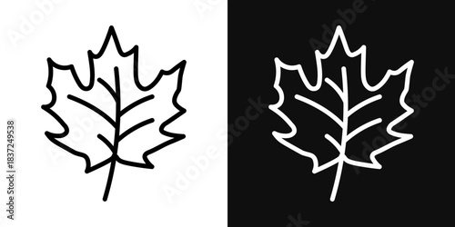 Autumn leaf canadian icons - editable stroke vector illustration