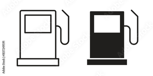 Gas station icons set. Simple set of vector illustrations