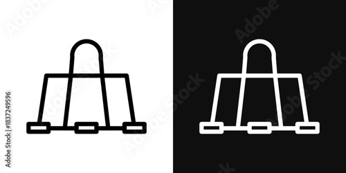 Binder clip icons - editable stroke vector illustration