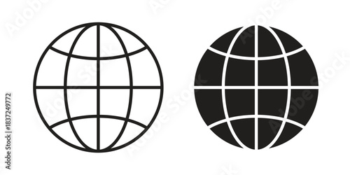 Globe icons set. Simple set of vector illustrations