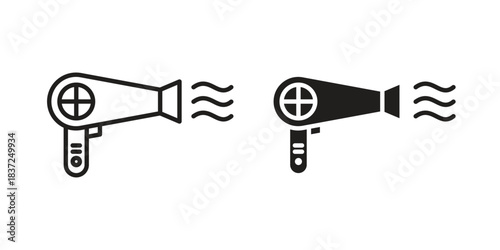 Hair dryer icons set. Simple set of vector illustrations
