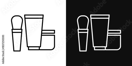 Cosmetics icons - editable stroke vector illustration