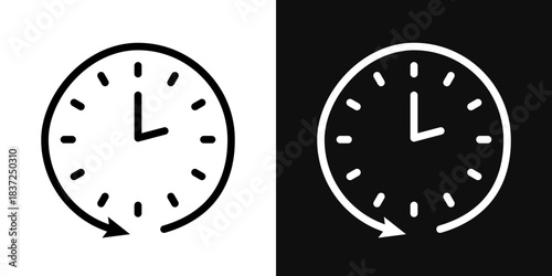 Course of time icons - editable stroke vector illustration