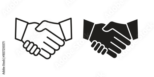 Handshake icons set. Simple set of vector illustrations