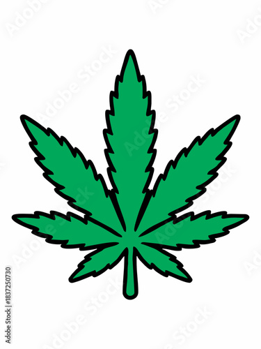 Green marijuana leaf silhouette vector illustration
