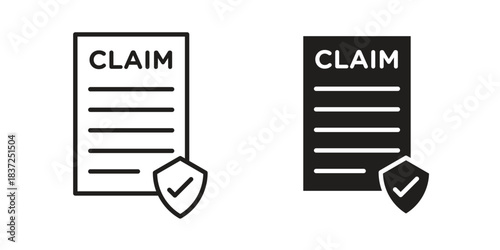 Insurance Claim icons set. Simple set of vector illustrations