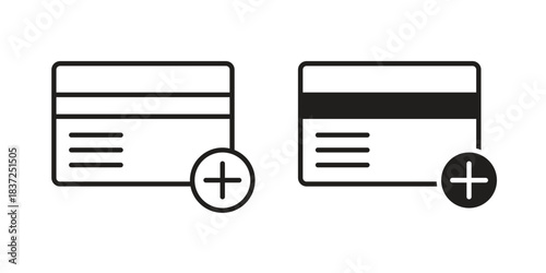 Insurance card icons set. Simple set of vector illustrations