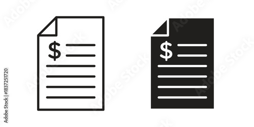 Invoice icons set. Simple set of vector illustrations