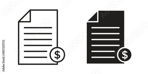 Invoice payment icons set. Simple set of vector illustrations