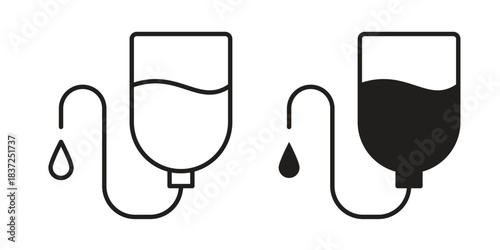 IV bag icons set. Simple set of vector illustrations