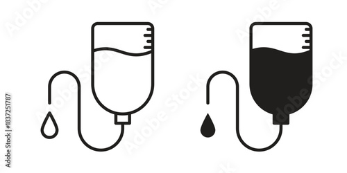 IV drip icons set. Simple set of vector illustrations