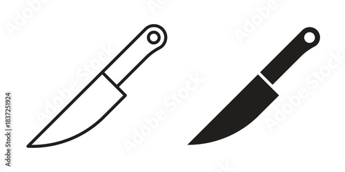 Kitchen knife icons set. Simple set of vector illustrations