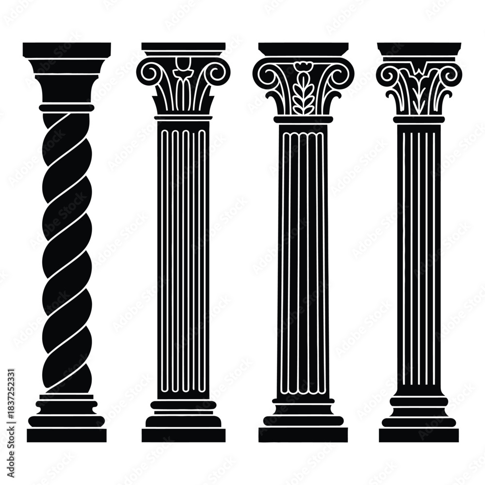 Naklejka premium ancient greek column isolated