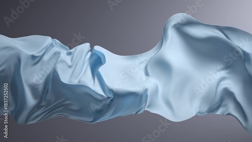 Blue Silk Fabric Wave: Abstract Flowing Material for Design and Fashion Backgrounds