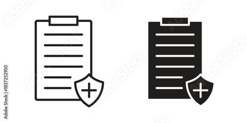 Medical insurance icons set. Simple set of vector illustrations