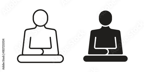 Meditation icons set. Simple set of vector illustrations