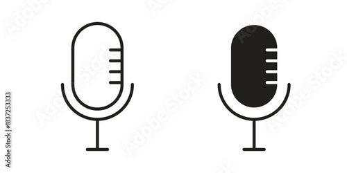Microphone icons set. Simple set of vector illustrations