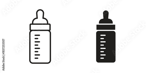 Milk bottle icons set. Simple set of vector illustrations