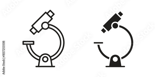 Microscope icons set. Simple set of vector illustrations