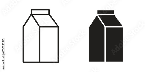 Milk carton icons set. Simple set of vector illustrations