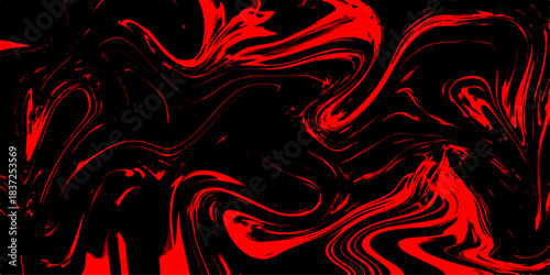  Red colorful marble pattern of the blend of curves. Marbleized bright effect with fluid painting, background for kitchen. Marble Red Alcohol Ink Wavy Liquid Texture blend of curves. 