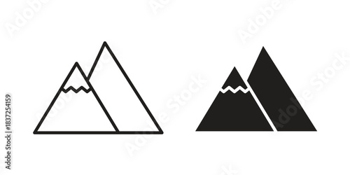 Mountain icons set. Simple set of vector illustrations