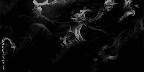 Gray smokes or steam, for use on dark background. Smoke steam set of airborne particulates and gases emitted. Set of several realistic transparent gray smokes or steam, for use on dark background.